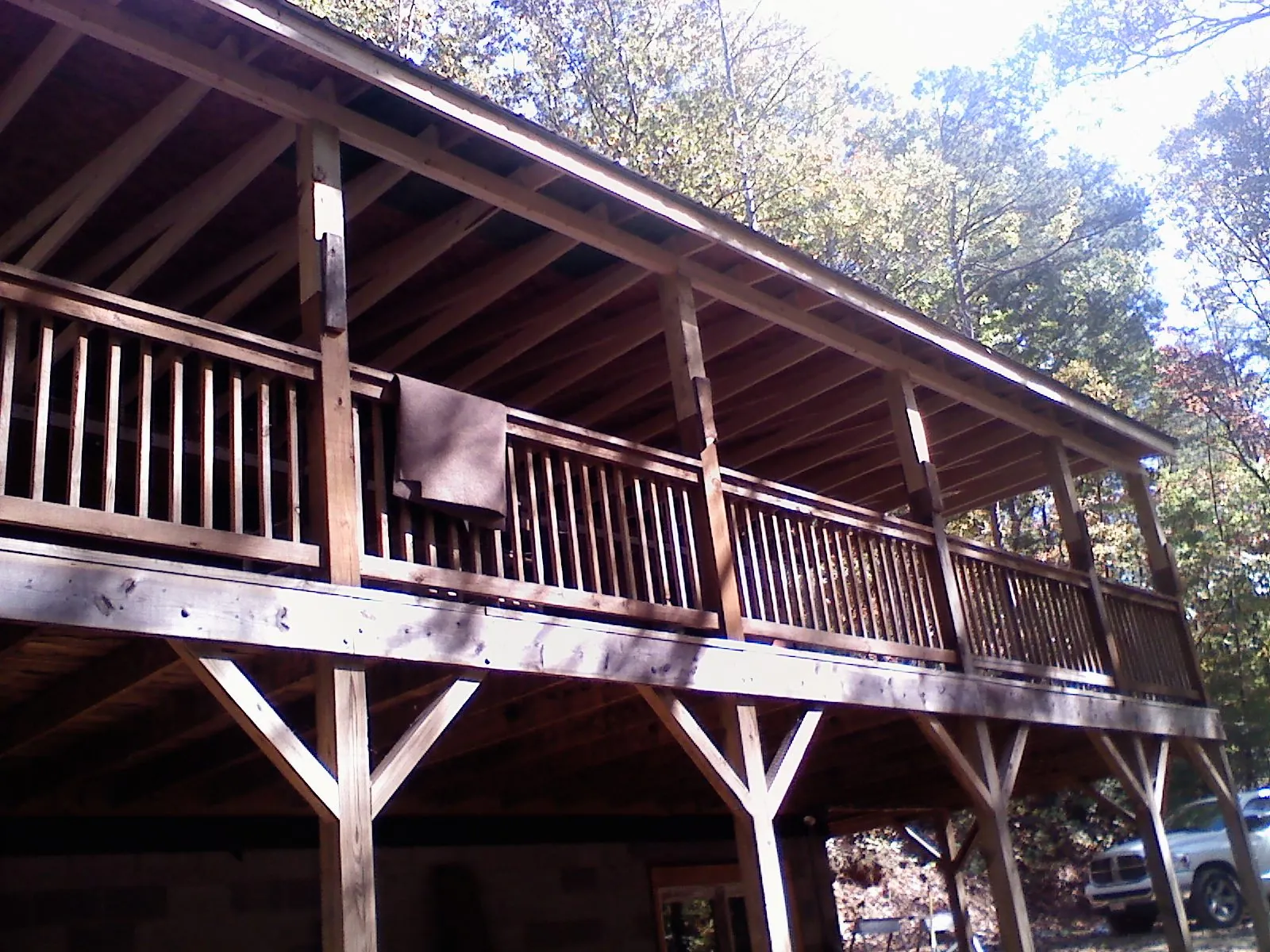 Timber framing under a new elevated porch and deck — Roof Leak Repair in Pillsbury by Roofing Brothers